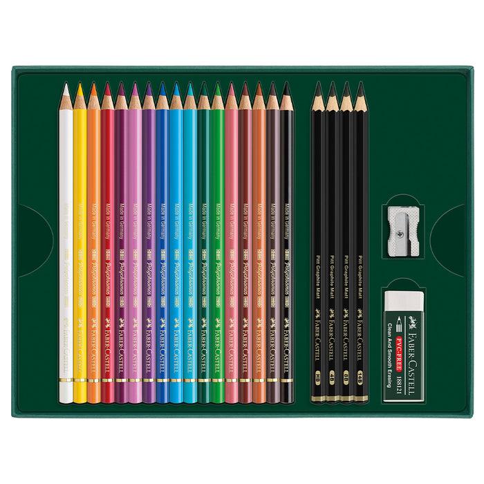 Faber Castell Polychromos & Pitt Graphite Matt Gift 23 Pieces - #210052 Gift Set