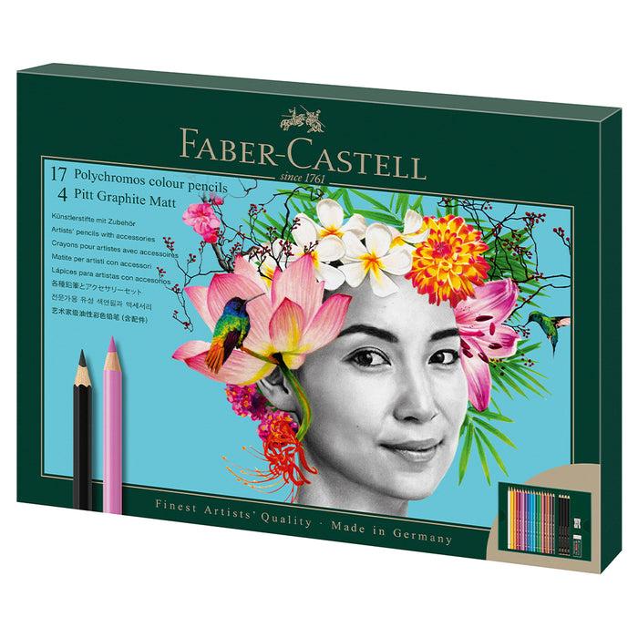 Faber Castell Polychromos & Pitt Graphite Matt Gift 23 Pieces - #210052 Gift Set
