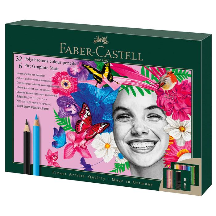faber castell Polychromos & Pitt Graphite Matt gift 40 pieces - #210053 Gift Set