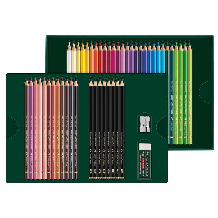 Faber Castell Polychromos & Pitt Graphite Matt Gift 50 Pieces - #210054 Gift Set