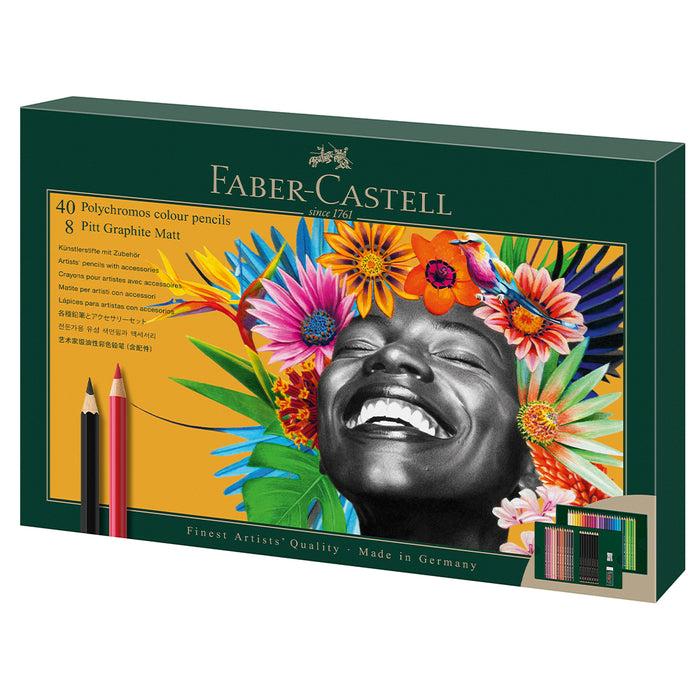 Faber Castell Polychromos & Pitt Graphite Matt Gift 50 Pieces - #210054 Gift Set