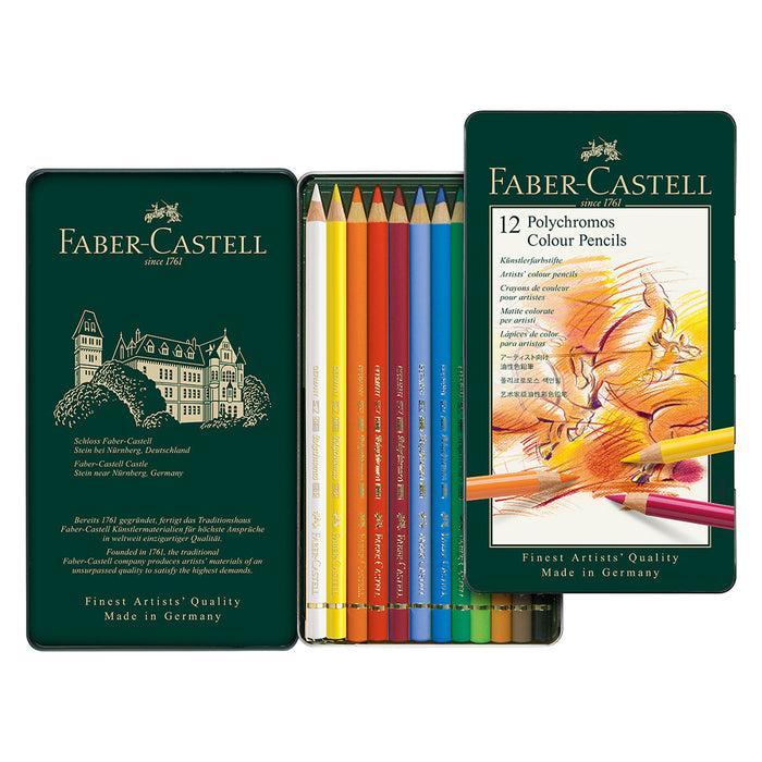 Faber Castell Polychromos® Artists' Colour Pencils - Tin Of 12 - #110012 Colour Pencils