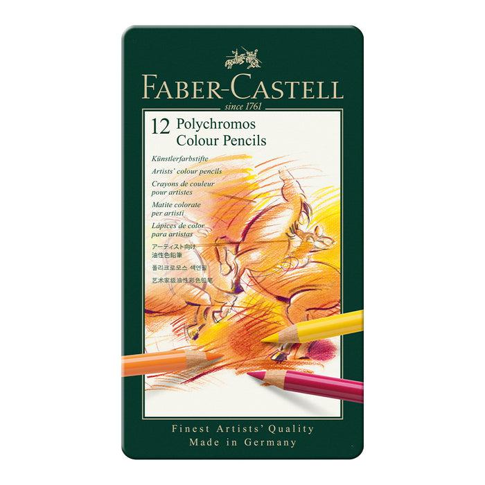 faber castell Polychromos® Artists' Colour Pencils - Tin of 12 - #110012 Colour Pencils