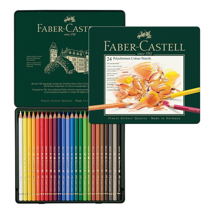 Faber Castell Polychromos® Artists' Colour Pencils - Tin Of 24 - #110024 Colour Pencils