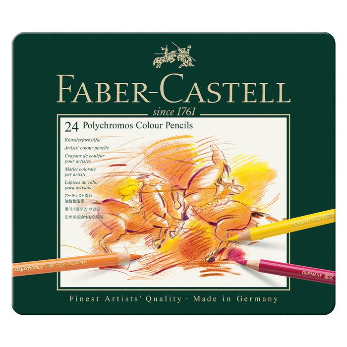 Faber Castell Polychromos® Artists' Colour Pencils - Tin Of 24 - #110024 Colour Pencils