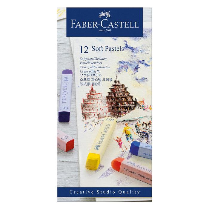 Faber Castell Soft Pastels Cardboard Wallet Of 12 - #128312 Soft Pastels