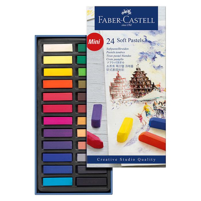 Faber Castell Soft Pastels Mini Cardboard Wallet Of 24 - #128224 Soft Pastels