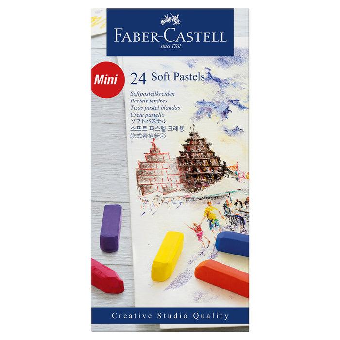 Faber Castell Soft Pastels Mini Cardboard Wallet Of 24 - #128224 Soft Pastels