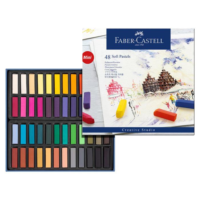 Faber Castell Soft Pastels Mini Cardboard Wallet Of 48 - #128248 Soft Pastels
