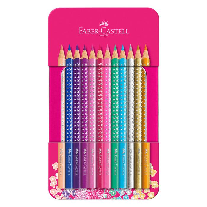 faber castell Sparkle colored pencils Metal case with 12 Sparkle colored pencils #201737 Sparkle