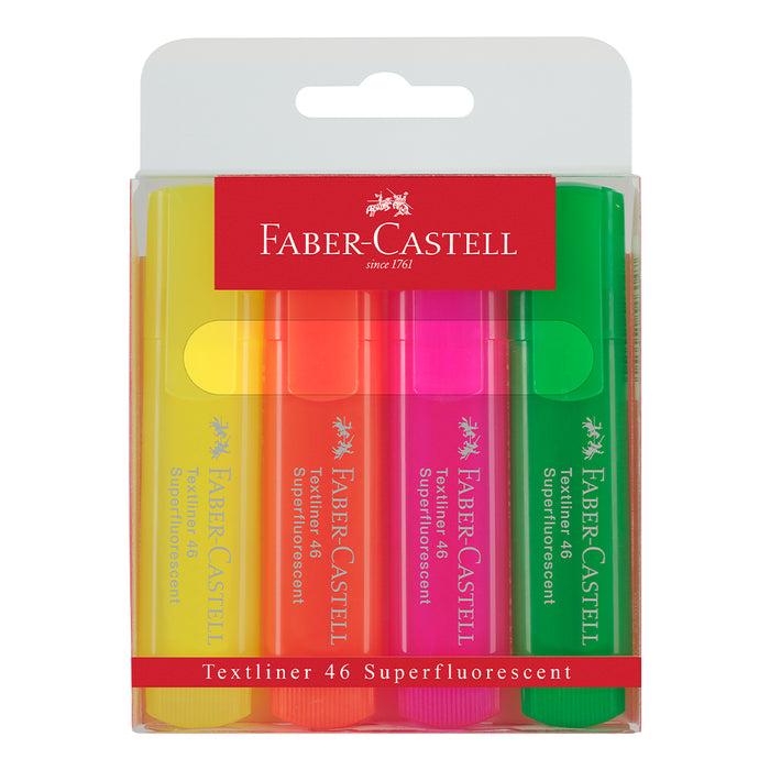 faber castell Textliner 46 Superflourescent wallet of 4 assorted - #154604 Textliner