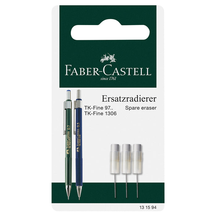 faber castell TK-Fine Replacement Eraser Mechanical Pencil set of 3 - #131594 Eraser