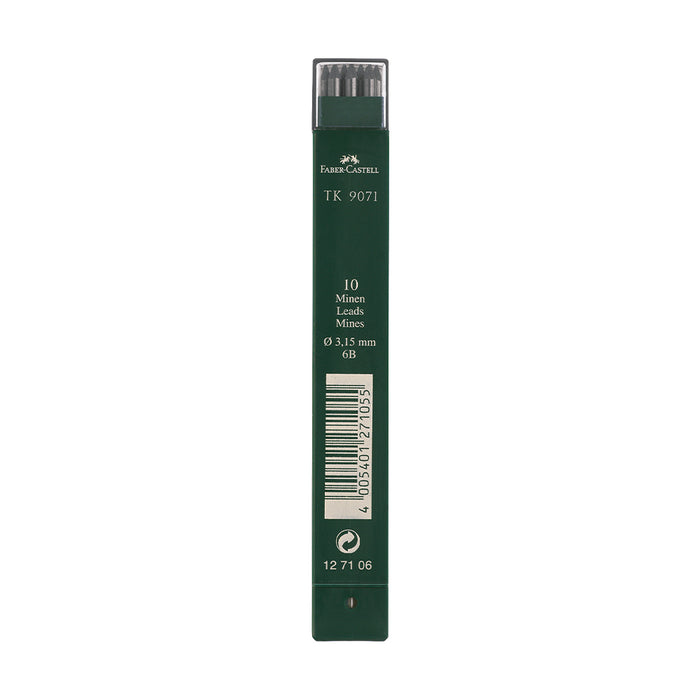 faber castell TK®9071 3.15mm Leads - 10 ct tube - 6B - #127106 Refill Leads