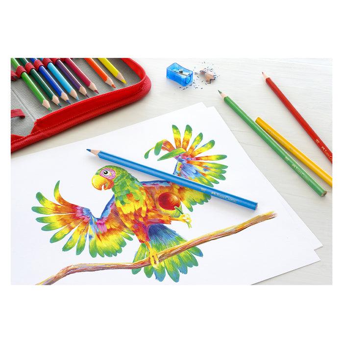 Faber Castell Triangular Colour Pencils Wallet Of 12 #116512 Colour Pencils