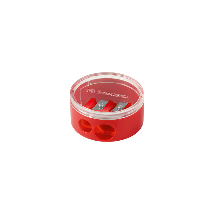faber castell Twin sharpening box round red #185418 Sharpener