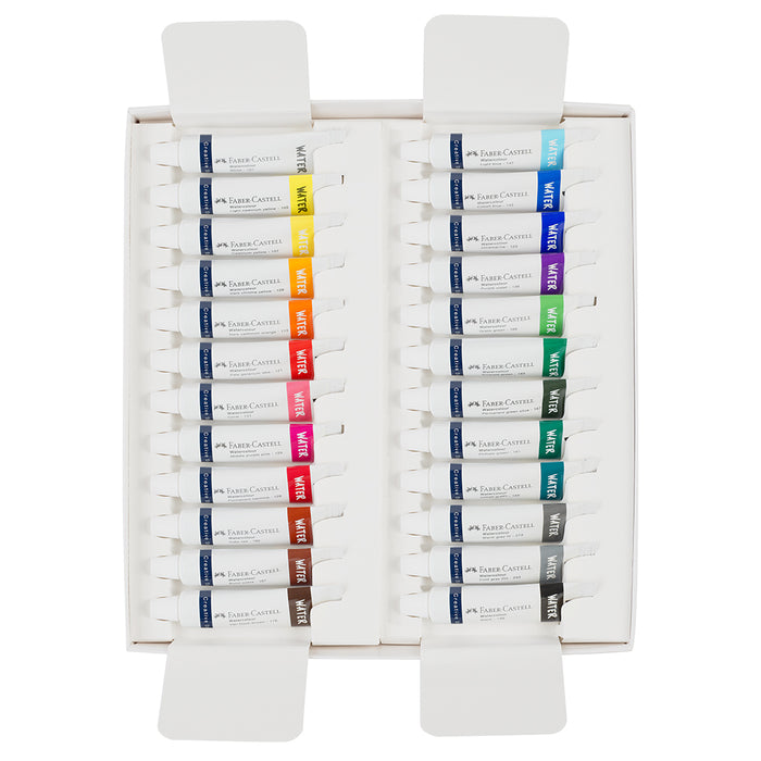 Faber Castell Watercolour Paint Case Of 24 Including Mixing Palette - #169624 Watercolour Paint