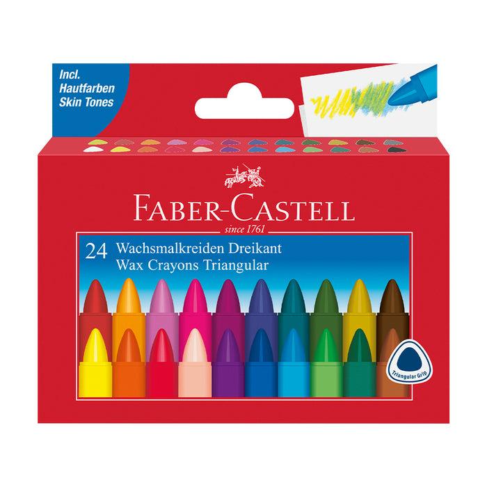 faber castell Wax crayon triangular cardboard wallet of 24 #120024 Crayons