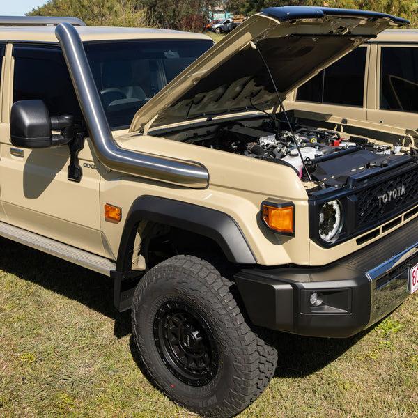 Fabulous Fabs 5 Inch Stainless Snorkel To Suit Toyota Landcruiser 1VD & 1GD 76/78/79 (Facelift 2023 0nwards) 4x4 Accessories