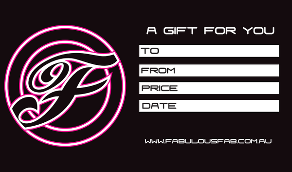Fabulous Fabs Fabulous Fabrications Gift Voucher PHYSICAL