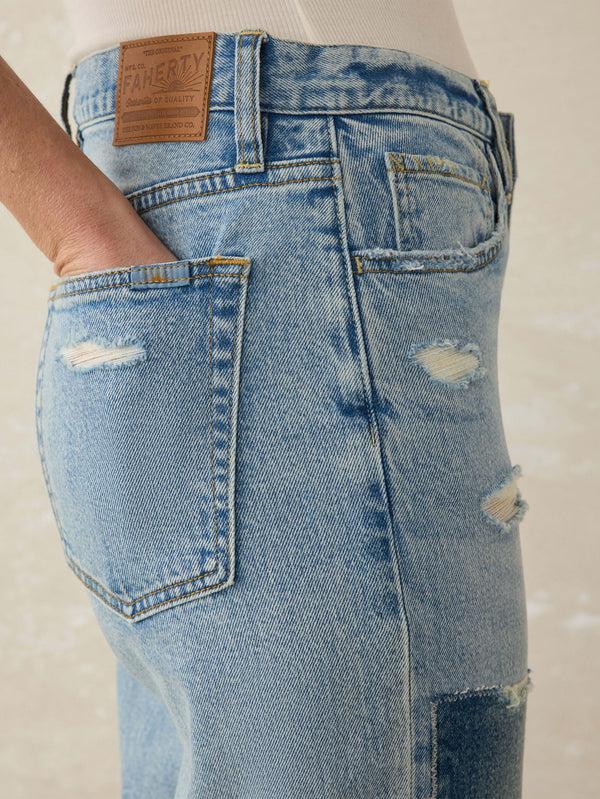 Faherty 90s Crop Patchwork Jean - Heirloom Indigo Wash Women's Bottoms