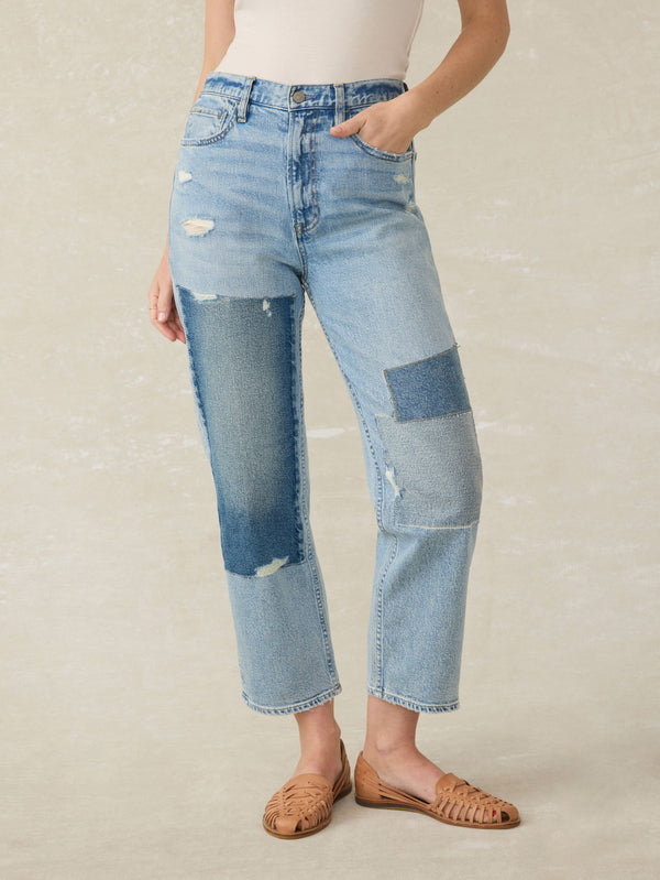 faherty 90s Crop Patchwork Jean - Heirloom Indigo Wash Women's Bottoms