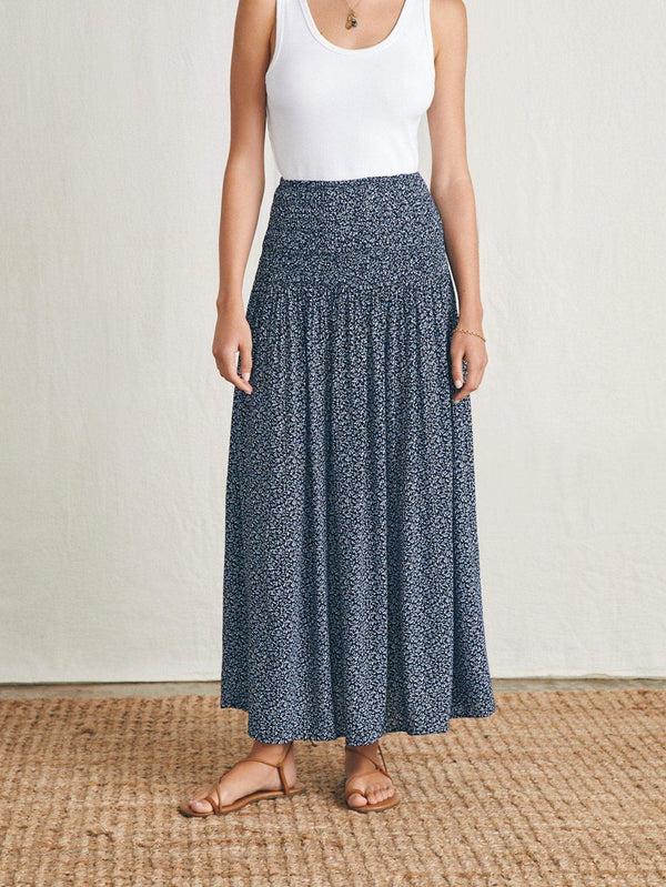 Faherty Alisee Skirt - Navy Riverton Ditsy Women's Bottoms
