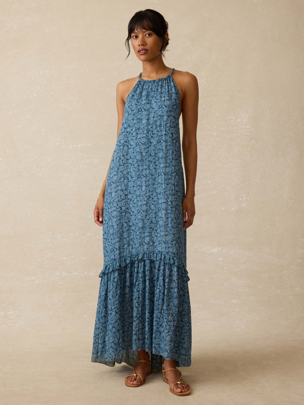 Faherty Amelia Dress - Azure Belmonte Floral Women's Dresses