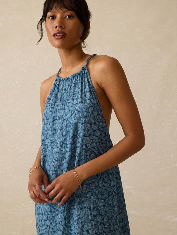 Faherty Amelia Dress - Azure Belmonte Floral Women's Dresses