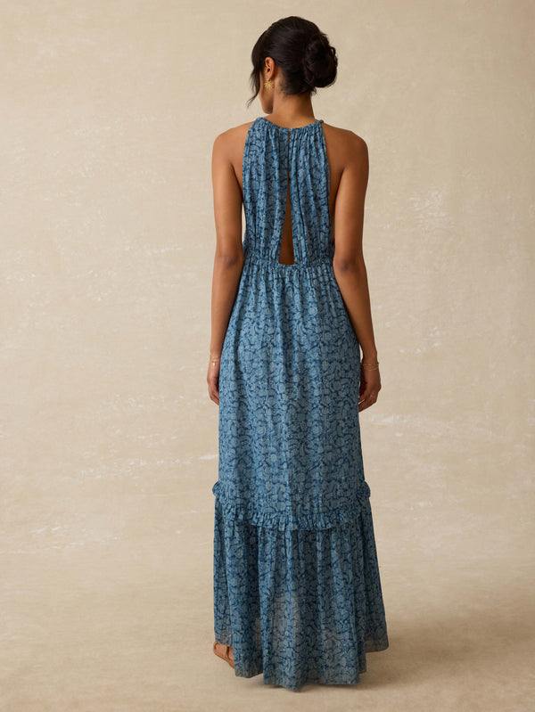 Faherty Amelia Dress - Azure Belmonte Floral Women's Dresses