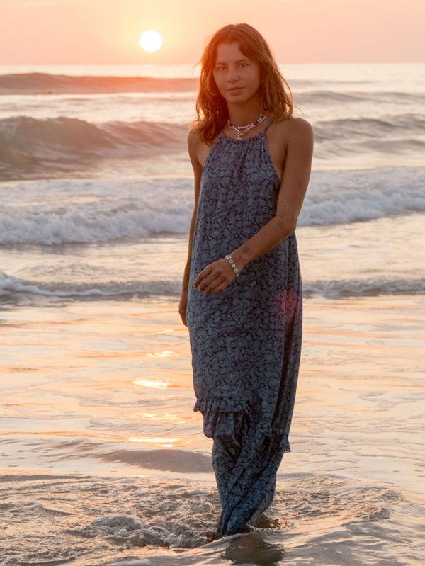 faherty Amelia Dress - Azure Belmonte Floral Women's Dresses