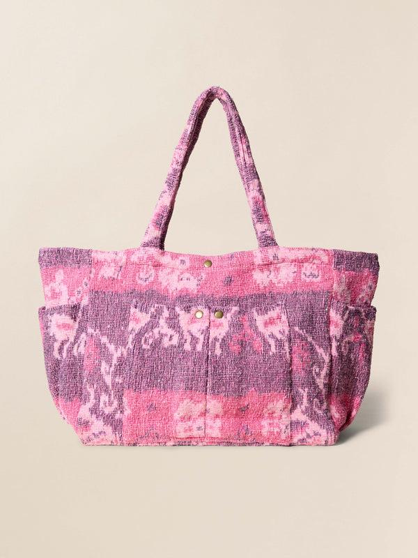 faherty Artisan Oversized Beach Tote - Sunrise Orchid Bags