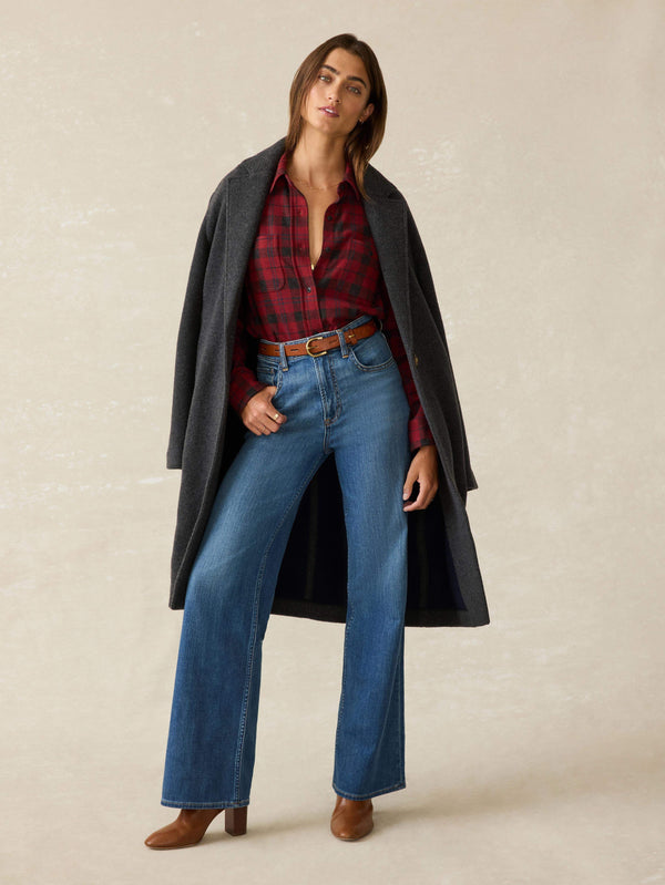 Faherty Atlantic Knit Coat - Charcoal Women's Outerwear