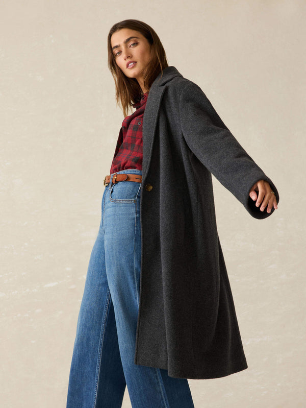 Faherty Atlantic Knit Coat - Charcoal Women's Outerwear