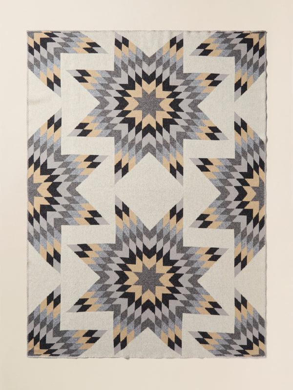Faherty B. Yellowtail Star Patchwork Blanket - Grey Star Patchwork Blankets
