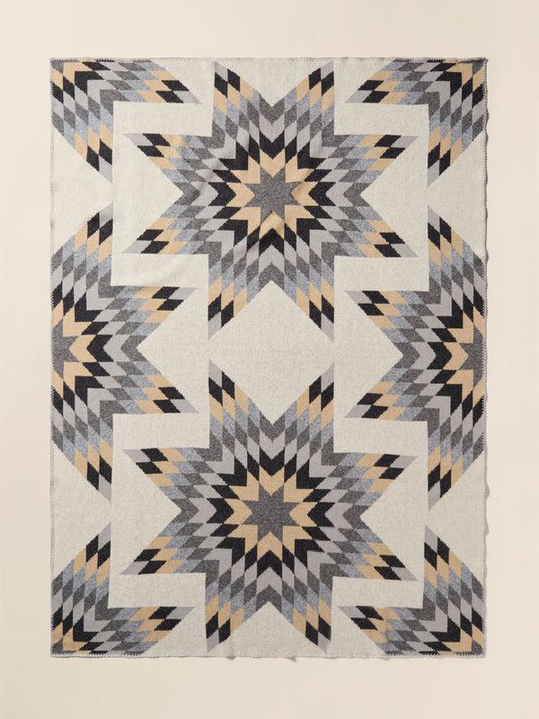 Faherty B. Yellowtail Star Patchwork Blanket - Grey Star Patchwork Blankets
