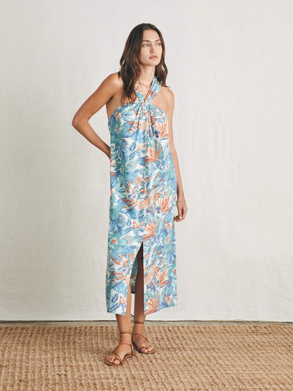 Faherty Bay Twist Dress - Paradise Blossom Floral Women's Dresses