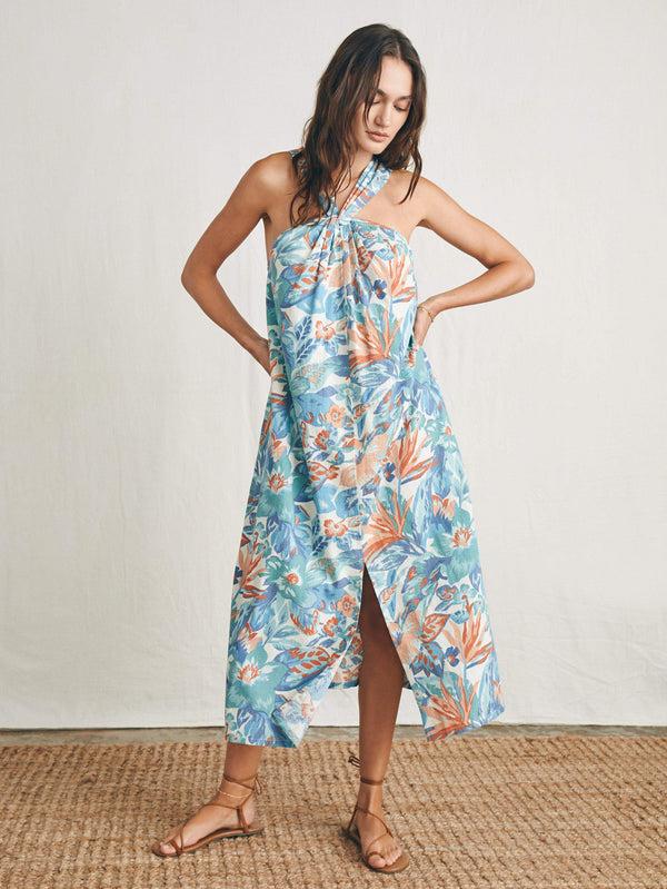 Faherty Bay Twist Dress - Paradise Blossom Floral Women's Dresses
