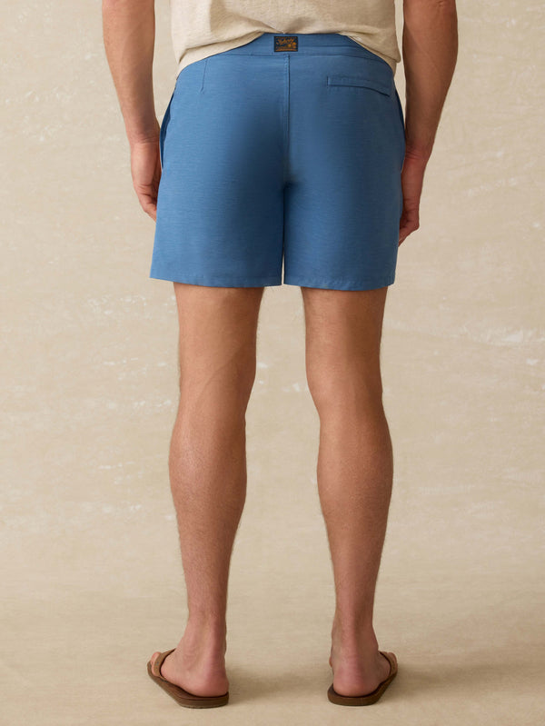 Faherty Biarritz Boardshort - Blue Horizon Stripe Men's Swim