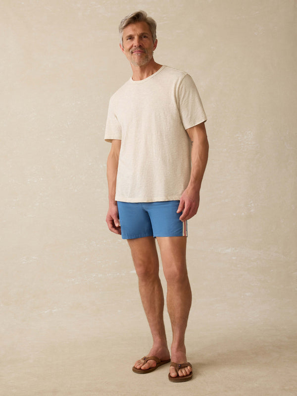 Faherty Biarritz Boardshort - Blue Horizon Stripe Men's Swim