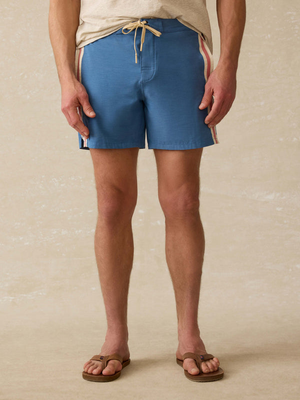 faherty Biarritz Boardshort - Blue Horizon Stripe Men's Swim