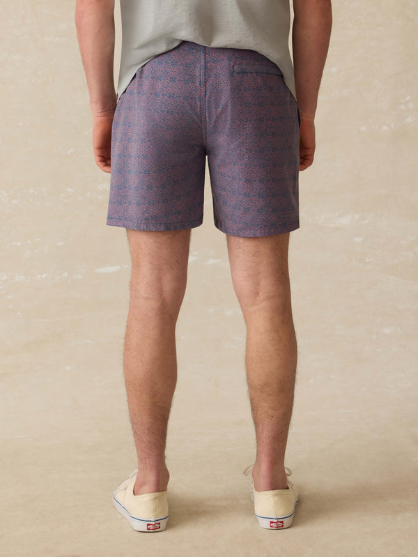 Faherty Biarritz Boardshort - Dusk Rose Medallion Men's Swim