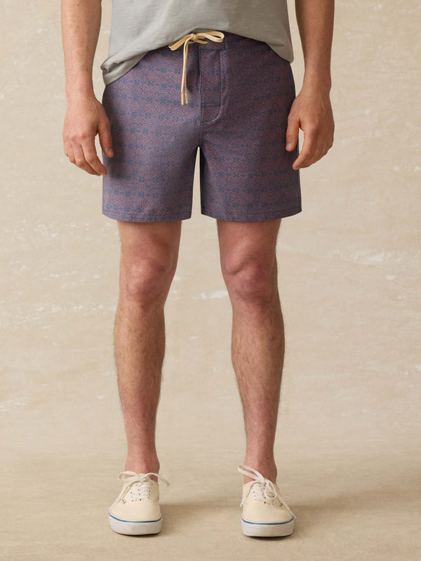 faherty Biarritz Boardshort - Dusk Rose Medallion Men's Swim