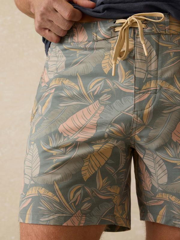 Faherty Biarritz Boardshort - Valley Sunwashed Leaves Men's Swim