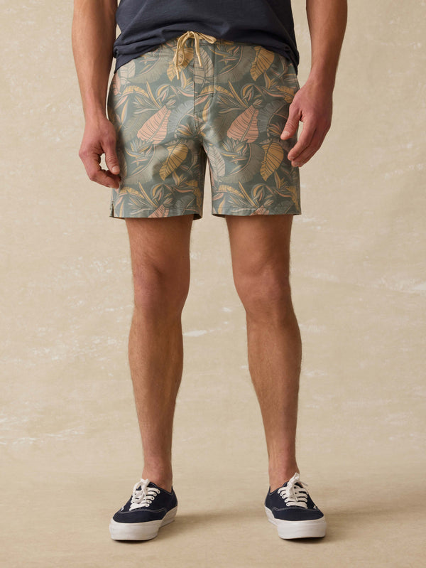 faherty Biarritz Boardshort - Valley Sunwashed Leaves Men's Swim