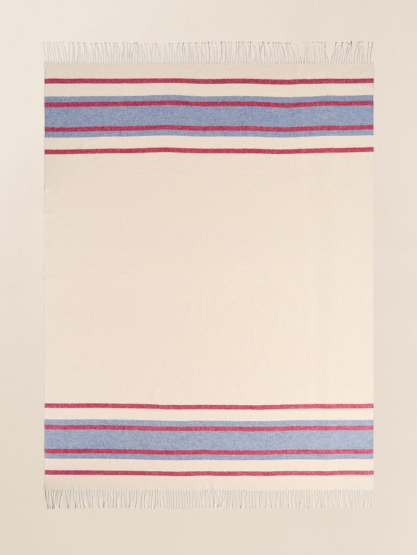 faherty Brushed Recycled Cotton Blanket - Thompson Stripe Blankets