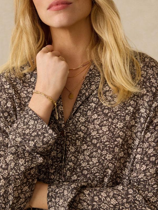 Faherty Cabana Long-Sleeve Shirt - Charcoal Woodstock Floral Women's Button Ups