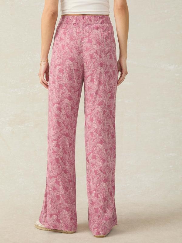 Faherty Cabana Pant - Dusty Rose Banana Leaf Women's Bottoms