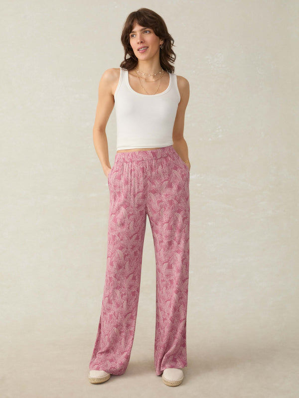 Faherty Cabana Pant - Dusty Rose Banana Leaf Women's Bottoms