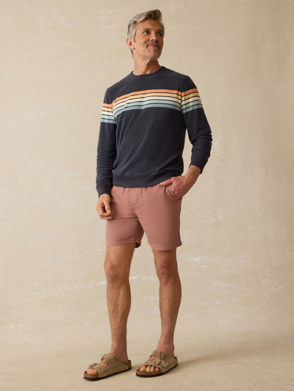 Faherty Cabana Towel Terry Crewneck - Seacoast Sunrise Stripe Men's Hoodies U0026 Pullovers