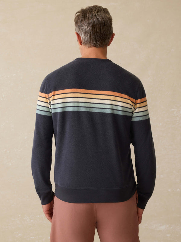 Faherty Cabana Towel Terry Crewneck - Seacoast Sunrise Stripe Men's Hoodies U0026 Pullovers